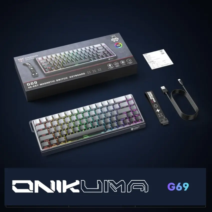 Onikuma G69 Magnetic Switch Gamer Billentyűzet - Fekete – 8. kép