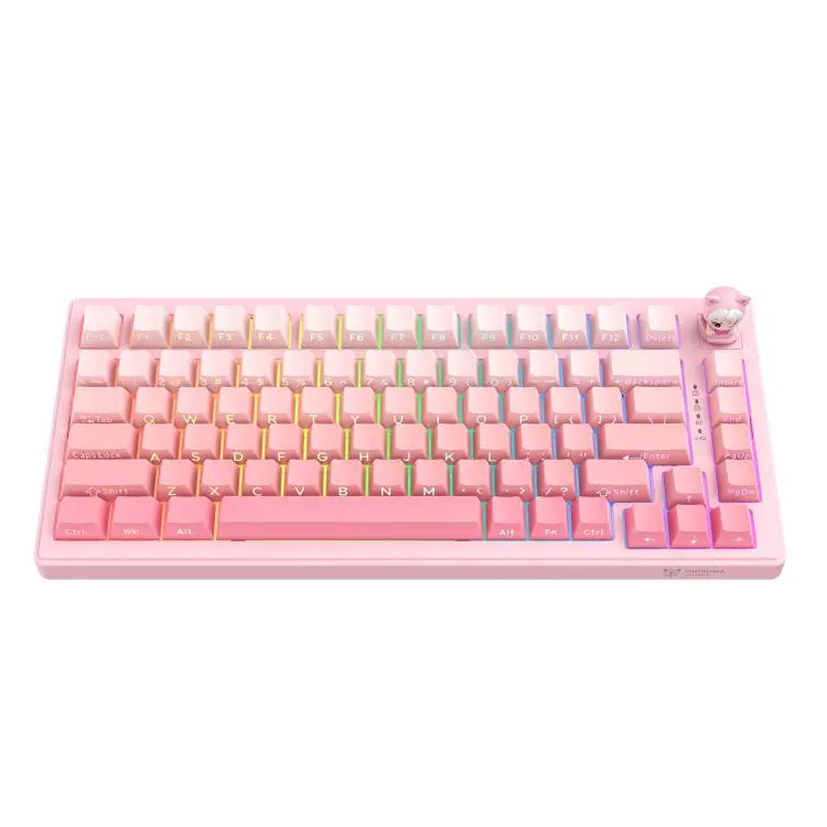 Onikuma MT707 Tri-Mode Vezeték Nélküli Mechanikus Gamer Billentyűzet - Pink