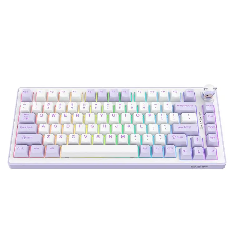 Onikuma MT707 Tri-Mode Vezeték Nélküli Mechanikus Gamer Billentyűzet - Lila