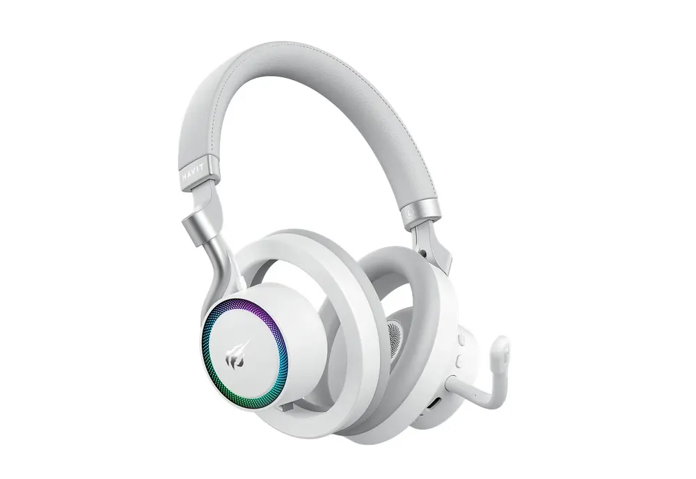 Havit Fuxi-H8 Premium Open Back Vezeték Nélküli Gamer Fejhallgató - Fehér – 4. kép