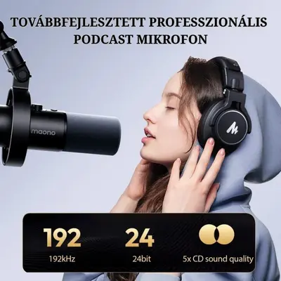 MAONO PD300X USB/XLR Dynamic Streamer/Podcast Mikrofon - Fekete – 2. kép