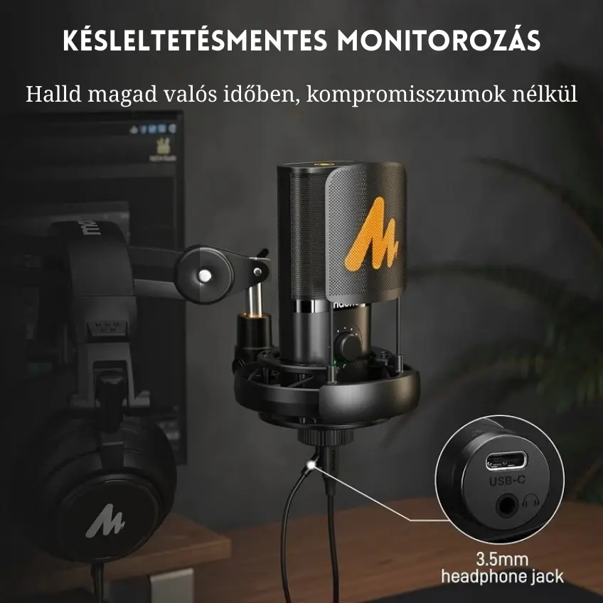 MAONO PM450S USB Streamer/Gamer Mikrofon Kit RGB - Fekete – 2. kép