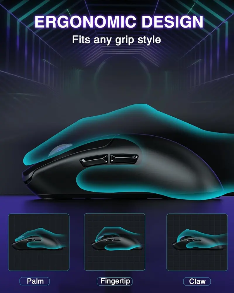AULA SC580X Tri-Mode Vezeték Nélküli Gamer Egér - Fekete – 5. kép