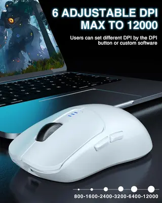 AULA SC580X Tri-Mode Vezeték Nélküli Gamer Egér - Fehér – 2. kép