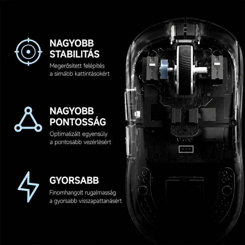 MCHOSE A5 V3 Ultra Light Tri-Mode 8K Vezeték Nélküli Gamer Egér - Fehér – 3. kép