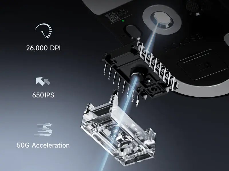 MCHOSE A5 V3 Ultra Light Tri-Mode 8K Vezeték Nélküli Gamer Egér - Fehér – 5. kép