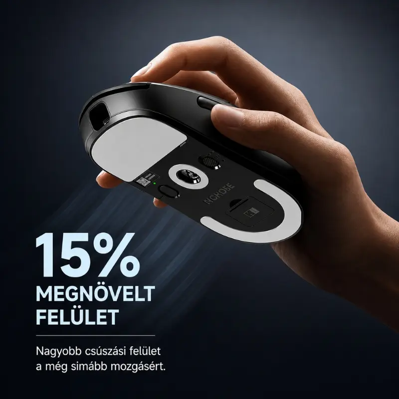 MCHOSE A5 V3 Ultra Light Tri-Mode 8K Vezeték Nélküli Gamer Egér - Fekete – 7. kép