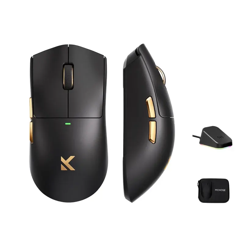 MCHOSE K7 Ultra Tri-Mode 8K Vezeték Nélküli Gamer Egér + Magnetic Dock - Fekete – 2. kép