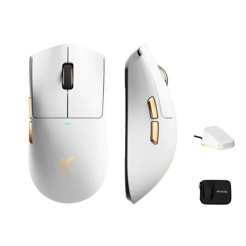 MCHOSE K7 Ultra Tri-Mode 8K Vezeték Nélküli Gamer Egér + Magnetic Dock - Fehér – 2. kép