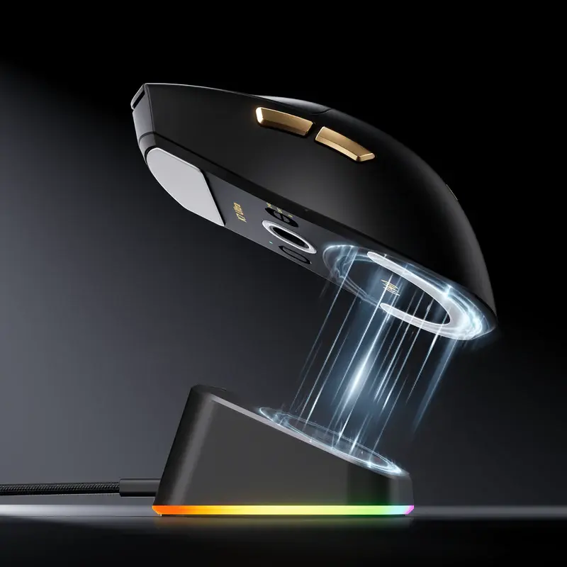MCHOSE K7 Ultra Tri-Mode 8K Vezeték Nélküli Gamer Egér + Magnetic Dock - Fehér – 4. kép