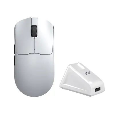 AULA SC380 Pro Tri-Mode Vezeték Nélküli Gamer Egér + Dokkoló - Fehér
