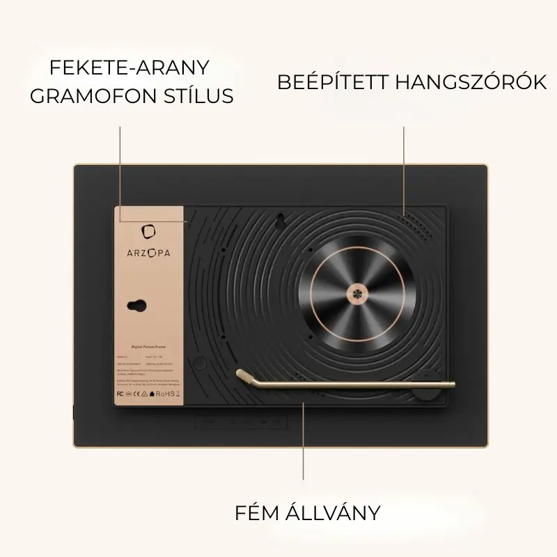 Arzopa D14 Golden Digitális Képkeret - 14" – 4. kép