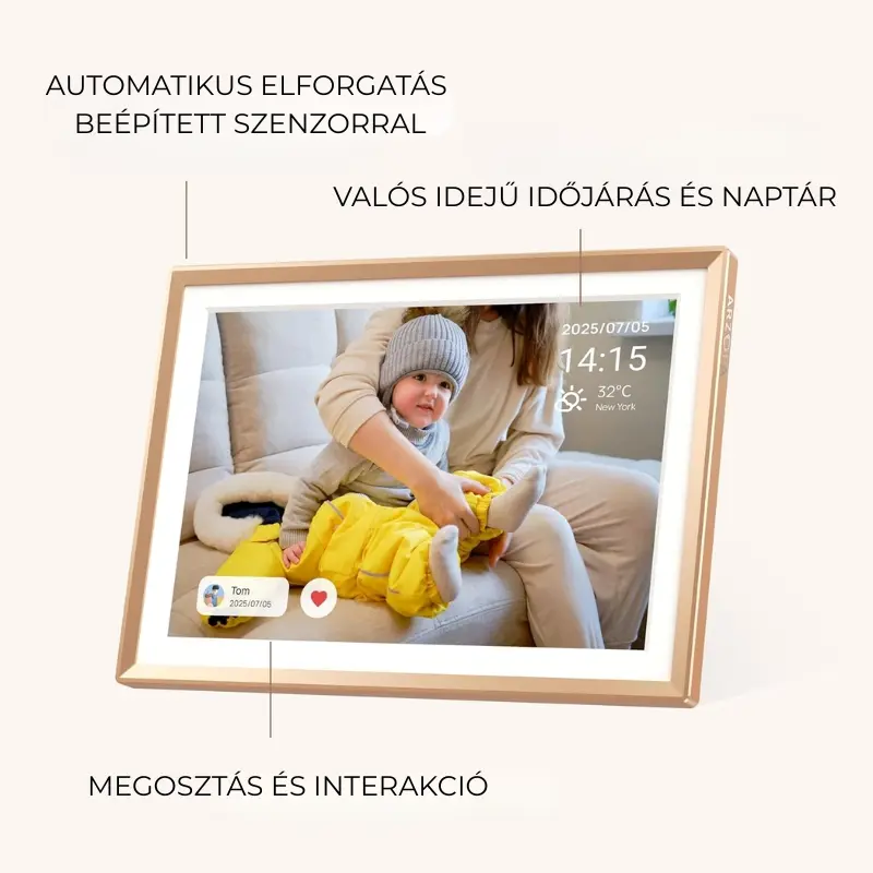 Arzopa D14 Golden Digitális Képkeret - 14" – 6. kép