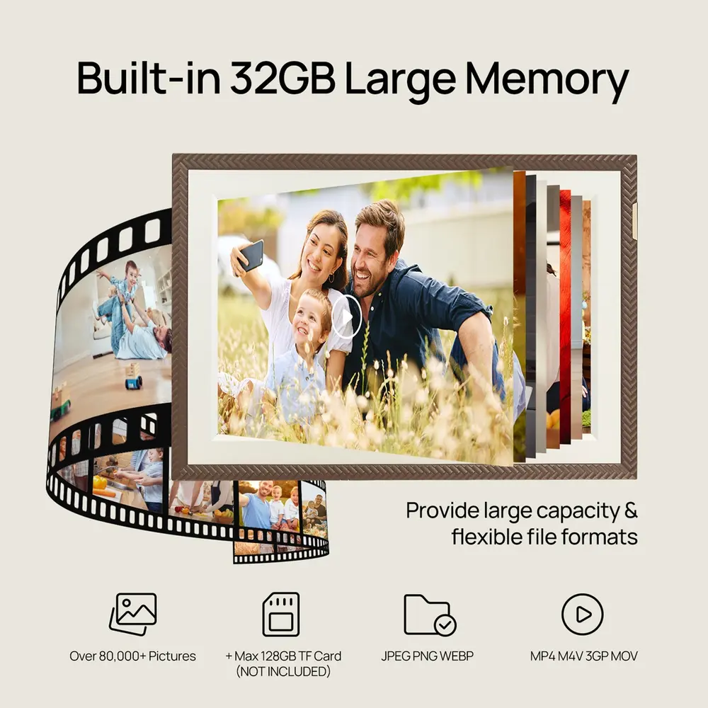 Arzopa D10 Digitális Képkeret - 10,1" - Sötétbarna – 2. kép