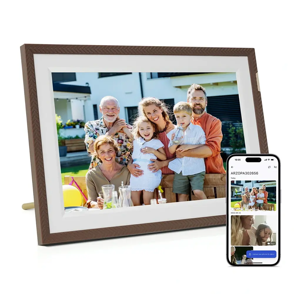 Arzopa D10 Digitális Képkeret - 10,1" - Sötétbarna – 3. kép