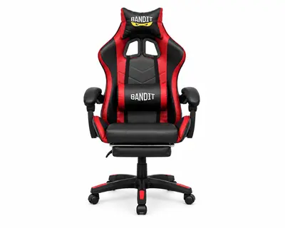 BANDIT Inferno V2 lábtartós gamer szék - Fekete/Piros