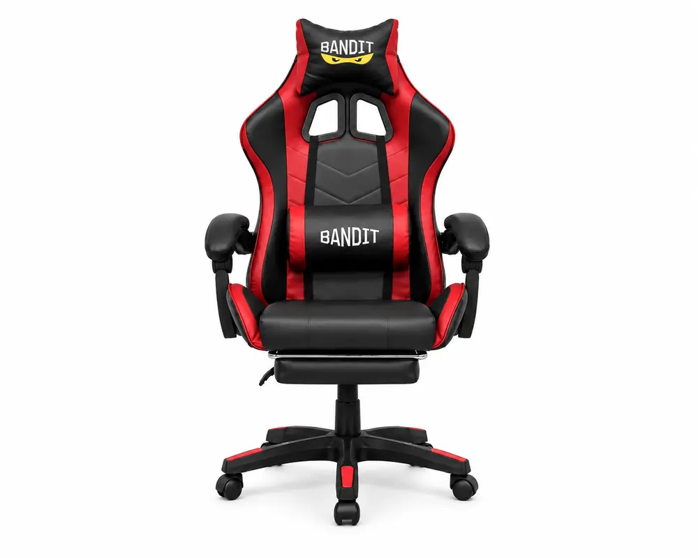 BANDIT Inferno V2 lábtartós gamer szék - Fekete/Piros