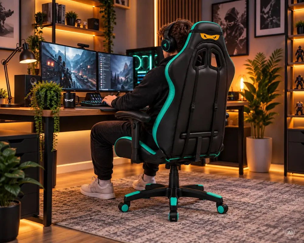 BANDIT Nova Gamer szék - Fekete/Menta – 5. kép