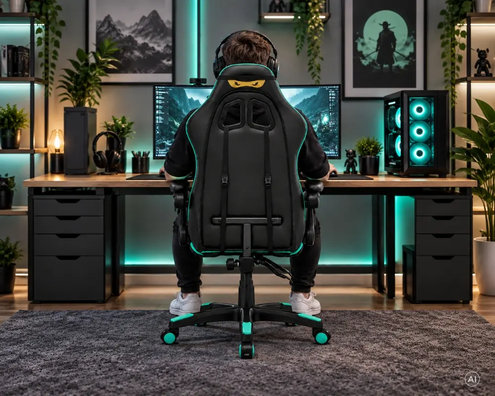 BANDIT Nova Gamer szék - Fekete/Menta – 6. kép