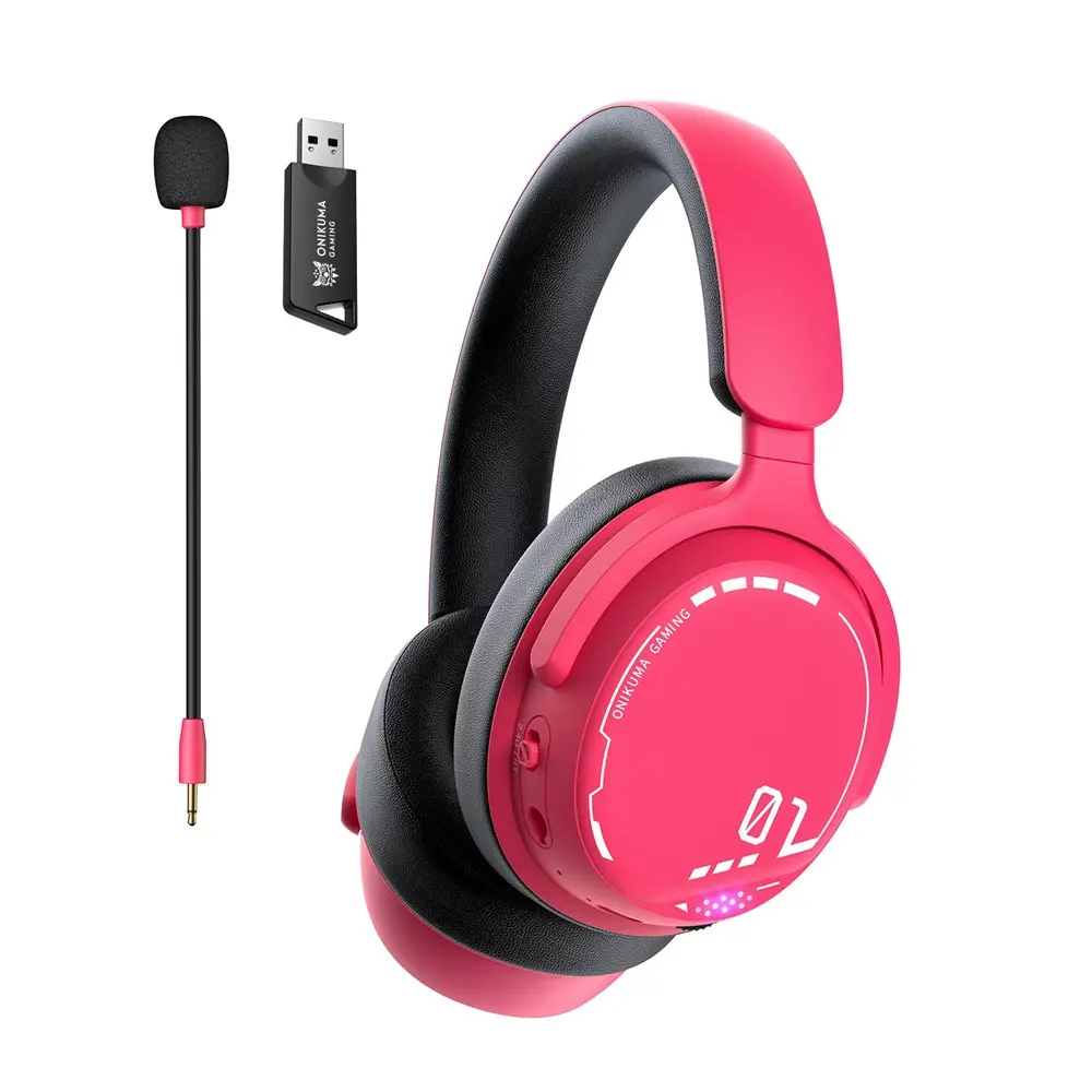 Onikuma GT886 Tri-Mode Vezeték Nélküli Gamer Headset - Pink – 2. kép