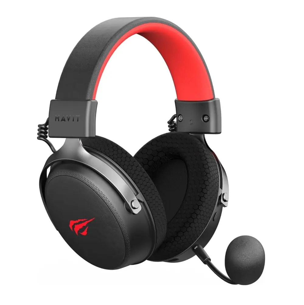 Havit H2015 Pro Five-Mode Vezeték Nélküli Gamer Headset - Fekete-Piros – 4. kép