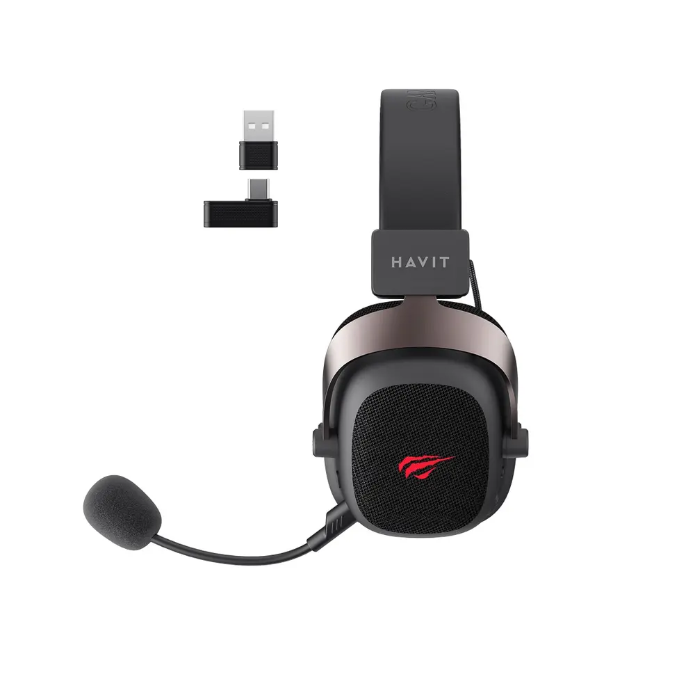 Havit H2002d Pro Five-Mode Vezeték Nélküli Gamer Headset - Fekete-Piros – 6. kép