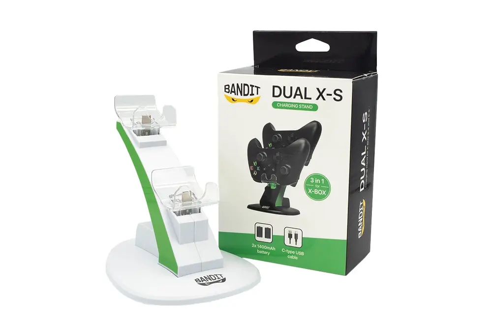 BANDIT Xbox Series X & S - Fehér töltőállomás + 2 db 1400mAh akkumulátor – 3. kép