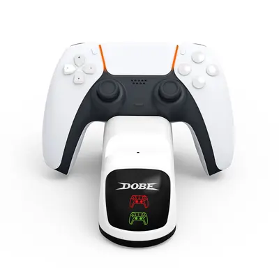 Dobe Playstation 5 Dual Sense/Edge Dupla Töltőállomás - Fehér – 2. kép