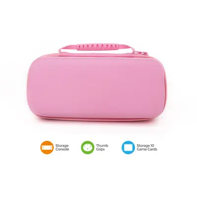Dobe Nintendo Switch hordtáska + Thumb Grip - Pink