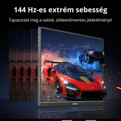 Arzopa Z1FC 16,1" Full HD IPS hordozható gamer monitor – 144 Hz, ezüstszürke + tok – 2. kép