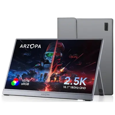 Arzopa Z3FC 16,1" 2,5K IPS hordozható gamer monitor – 180 Hz, szürke – 2. kép