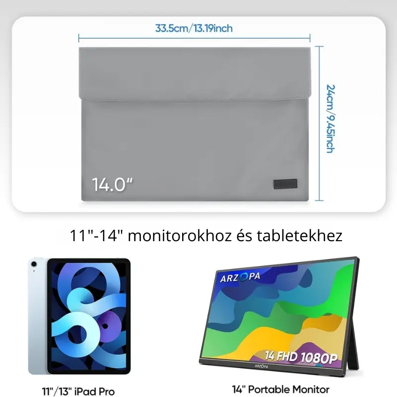 Arzopa Védőtok 14" Hordozható Monitorhoz – 2. kép