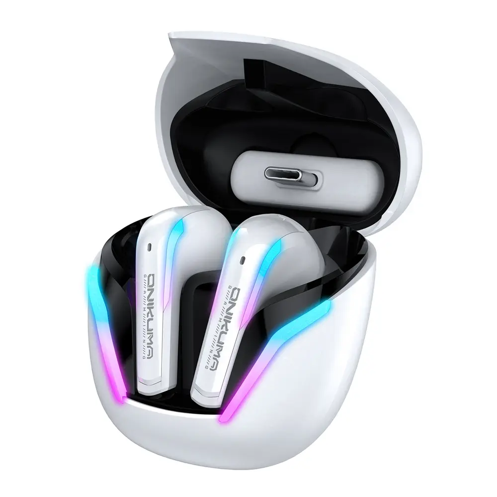 Onikuma T27 2,4 GHz és Bluetooth 5.3 TWS gamer fülhallgató, fehér – 3. kép