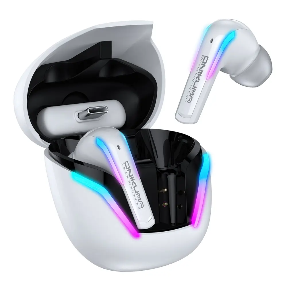 Onikuma T27 2,4 GHz és Bluetooth 5.3 TWS gamer fülhallgató, fehér – 4. kép