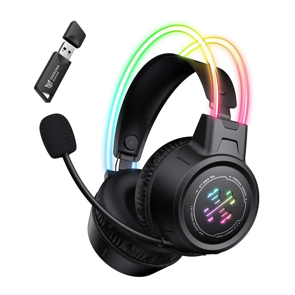 Onikuma GT889 3-Mode vezeték nélküli gamer headset, fekete