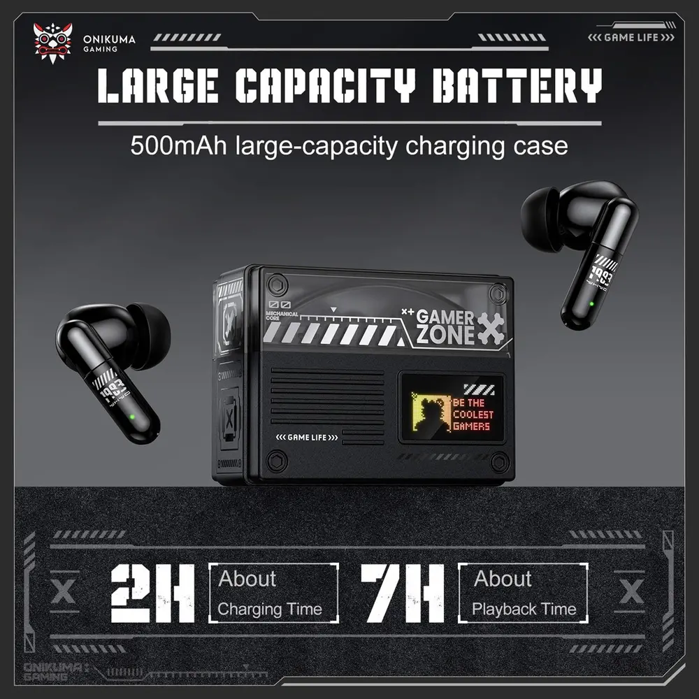 Onikuma TX602 Tri-Mode Vezeték Nélküli Gamer Fülhallgató TWS – 5. kép