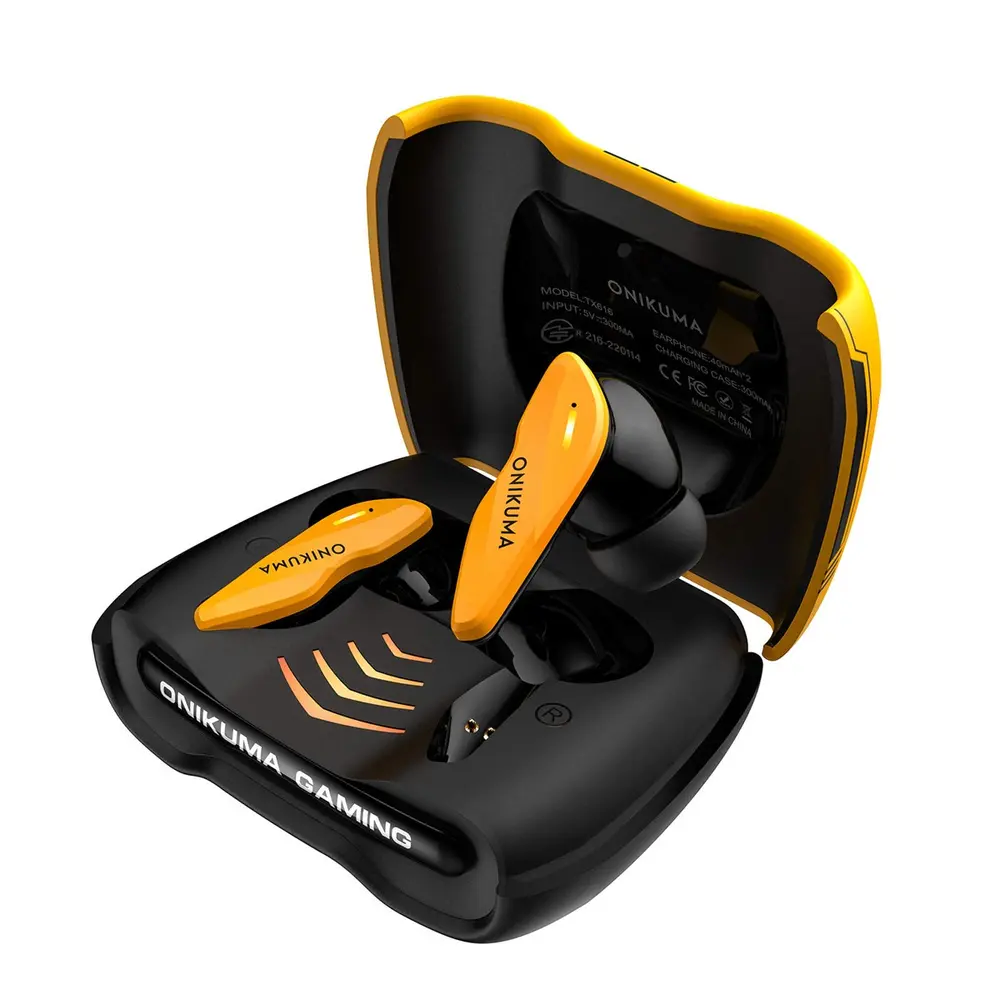 Onikuma TX616 Bluetooth 5.4 és 2,4 GHz TWS gamer fülhallgató, sárga – 4. kép