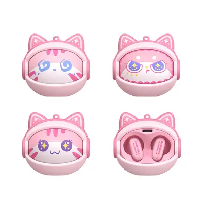 Onikuma TX603 Bluetooth 5.3 TWS gamer fülhallgató cserélhető cicás tokkal, pink – 2. kép