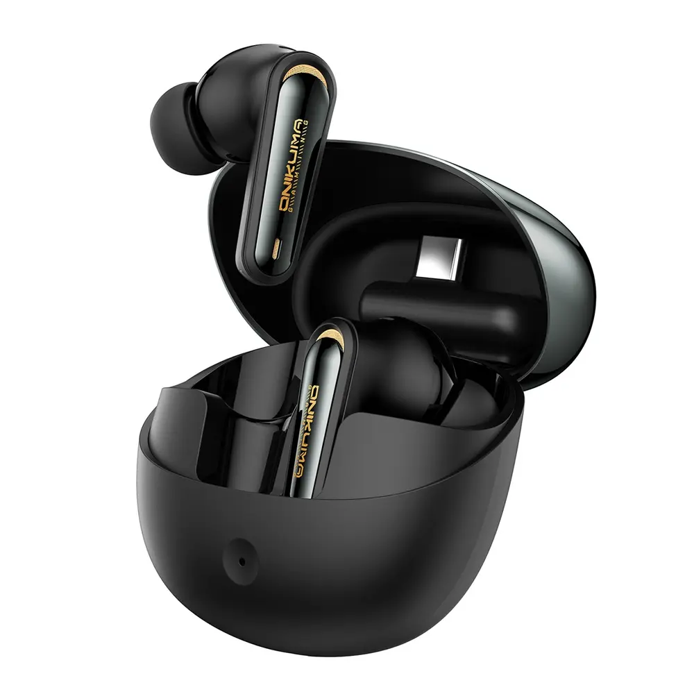 Onikuma TX610 Bluetooth 5.4 és 2,4 GHz ANC+ENC TWS gamer fülhallgató, fekete – 4. kép