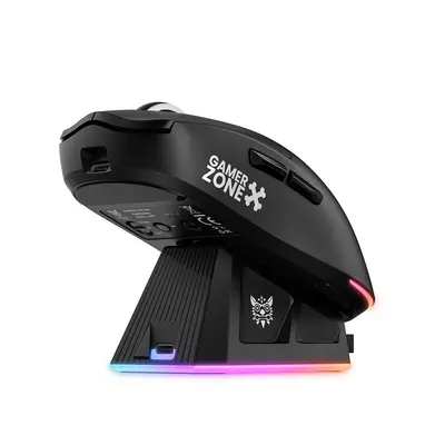 ONIKUMA DM07 vezeték nélküli gamer egér + mágneses RGB töltődokkoló - Fekete – 2. kép