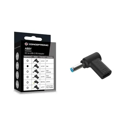 Conceptronic átalakító - ABBY15PC02 (USB-C to DELL 4.5x3mm 18-20V, PD:100W, fekete) – 2. kép