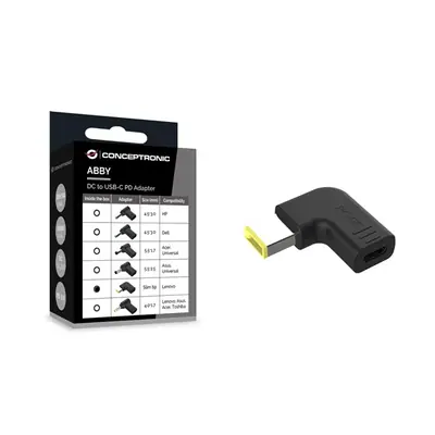 Conceptronic átalakító - ABBY15PC05 (USB-C to Lenovo Slim tip, 18-20V, PD:100W, fekete) – 2. kép