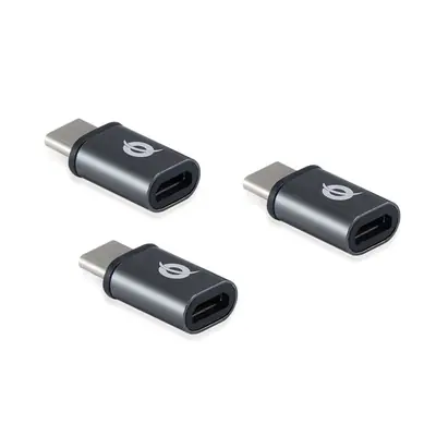 Conceptronic átalakító - DONN05G 3-Pack (3db USB-C to Micro USB, fekete)