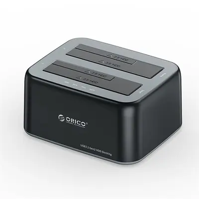 Orico HDD/SSD Dokkoló - 6829C3-C-EU-BK (2x 2,5"/3,5" HDD/SSD -> USB-A, Offline klón funkció, Max.: 36TB, fekete) – 2. kép