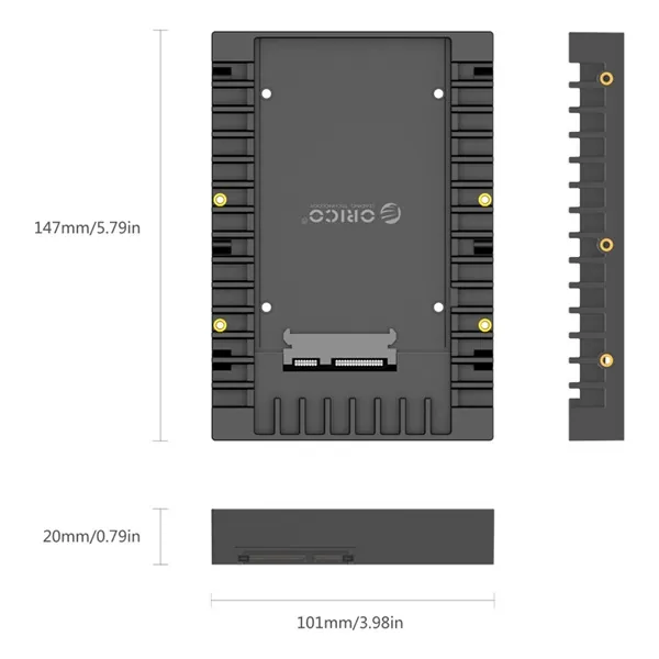 Orico Beépítő keret - 1125SS-V1-BK/34/ (2,5" -> 3,5" SATA3 HDD/SSD, 9,5-12,5mm, Max.: 4TB, fekete) – 5. kép