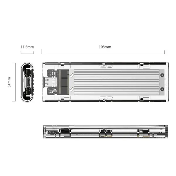 Drive kit USB M.2 NVMe USB 3.1 Orico TCM2-C3-BK-BP – 3. kép
