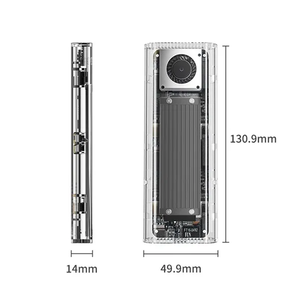 Orico Külső M.2 ház - TCM2-G20-BK (USB-A -> M.2 NVMe(M-key; B&M Key), Max.: 8TB, 20 Gbps, fekete) – 3. kép