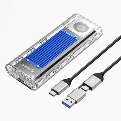 Orico Külső M.2 ház - TCM2-G20-BL (USB-A -> M.2 NVMe(M-key; B&M Key), Max.: 8TB, 20 Gbps, kék) – 2. kép