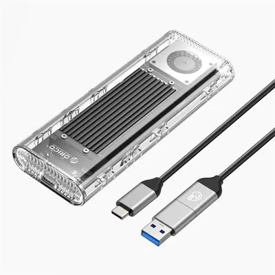 Orico Külső M.2 ház - ORICO-TCM2-U4-BK-BP (USB-C 4 -> M.2 NVMe, Max.: 8TB, 40 Gbps, fekete) – 2. kép