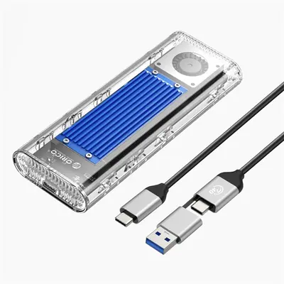 Orico Külső M.2 ház - ORICO-TCM2-U4-BL-BP (USB-C 4 -> M.2 NVMe, Max.: 8TB, 40 Gbps, kék) – 2. kép